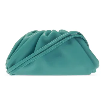 Bottega Veneta POUCH Cloud Bag Calfskin Coin Purse, Clutch Handbag Women's Aqua Green