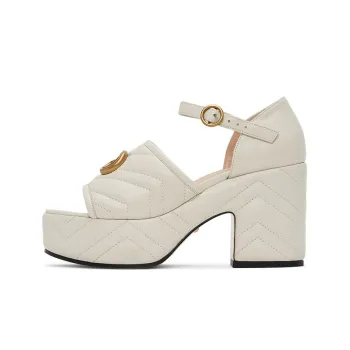GUCCI One-Strap Sandals 10cm Women's White