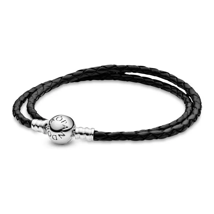 Pandora Leather Bracelets Unisex Black/Red-1