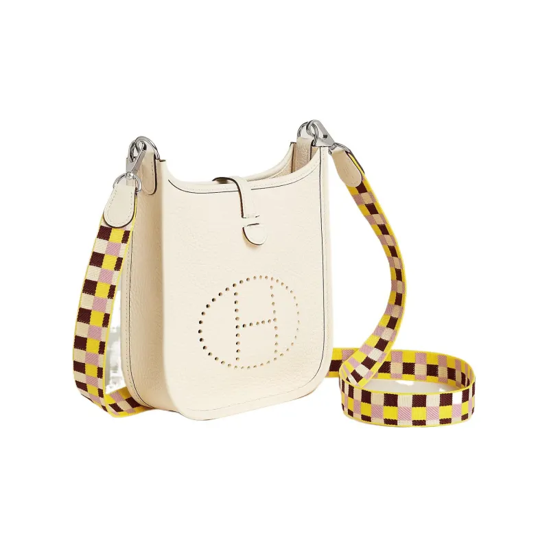 HERMES Evelyne Clemence Bullock Leather Ivorie Shoulder Bag Crossbody Bag Mini Women's I2 Nata Cream White-2