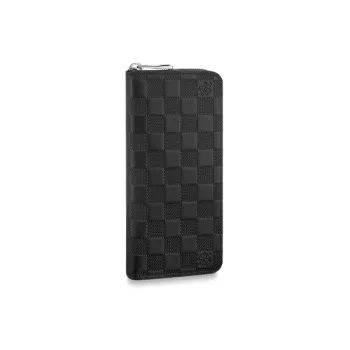 LOUIS VUITTON Zippy Leather Wallet Regular Men's Black