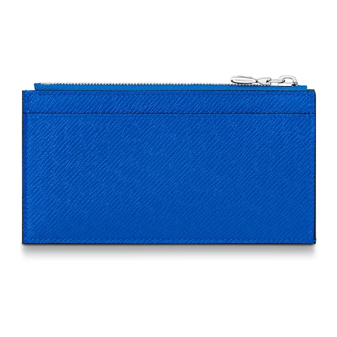 LOUIS VUITTON COIN Taïga Cow Leather Card Holder Men's Blue-2