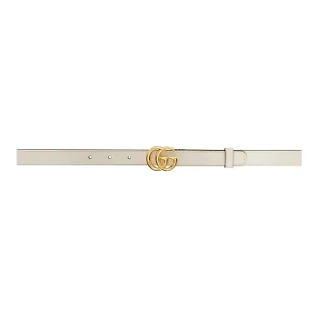 GUCCI GG Marmont Leather Belts Women's White