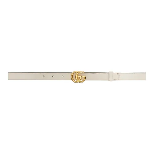 GUCCI GG Marmont Leather Belts Women's White