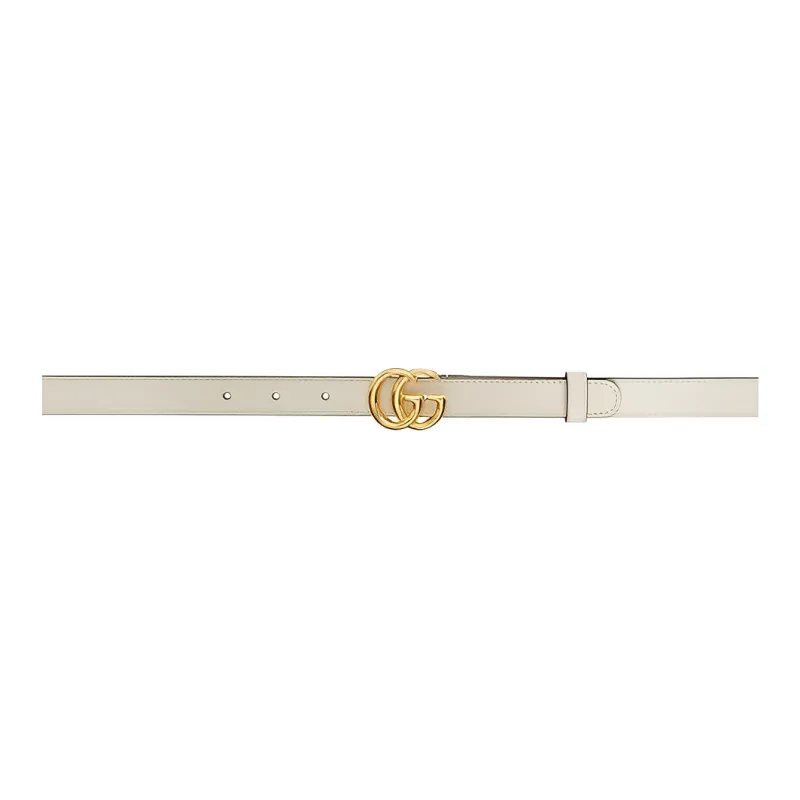 GUCCI GG Marmont Leather Belts Women's White-0