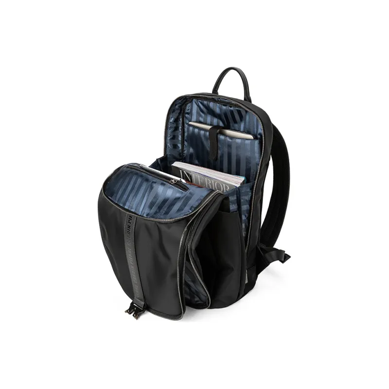 PIERRE CARDIN Nylon Laptop Bag, Travel Bag, Backpack Large Size Men's Black-3