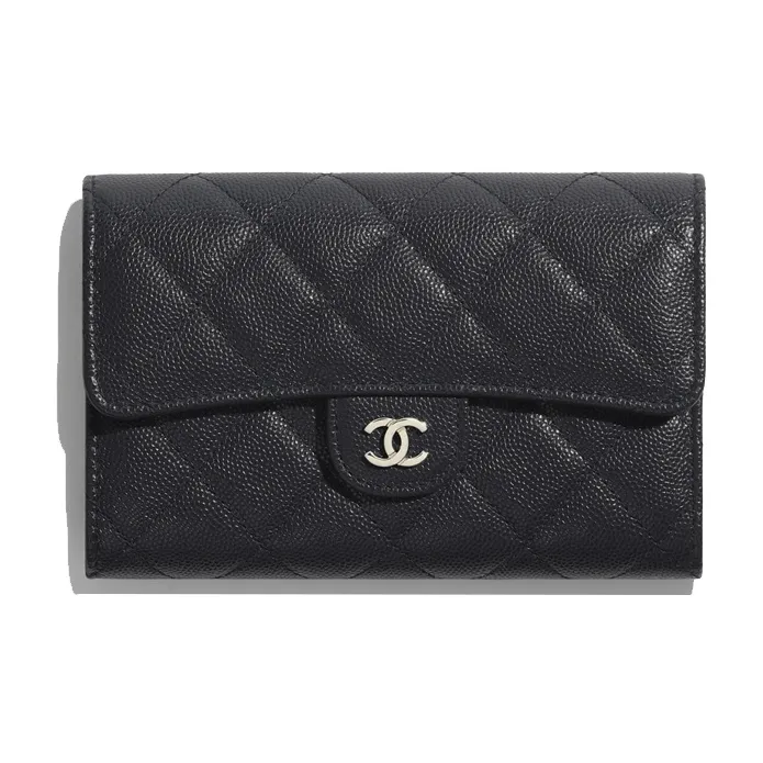 CHANEL Classic Flap CF Caviar Calfskin Coin Purse Wallet Women's Black-0