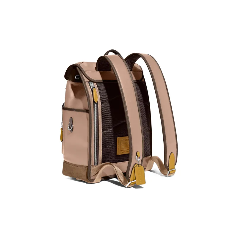 COACH Calfskin With Suede Backpack Large Size Men's Umber-1