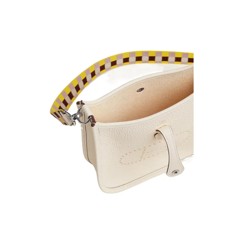 HERMES Evelyne Clemence Bullock Leather Ivorie Shoulder Bag Crossbody Bag Mini Women's I2 Nata Cream White-7