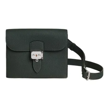HERMES Sac A Depeches Togo Calfskin Courier Bag Crossbody Bag Men's 67 Vert Fonce Dark Green
