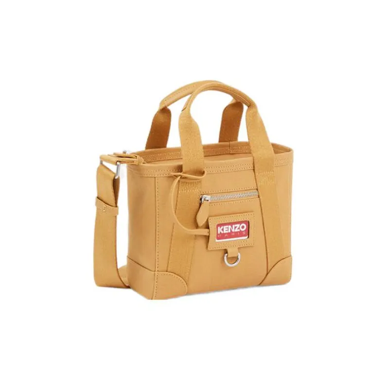KENZO Cotton Canvas Tote Bag Shopping Bag Canvas Bag Handbag Shoulder Bag Crossbody Bag Mini Women's Camel-2