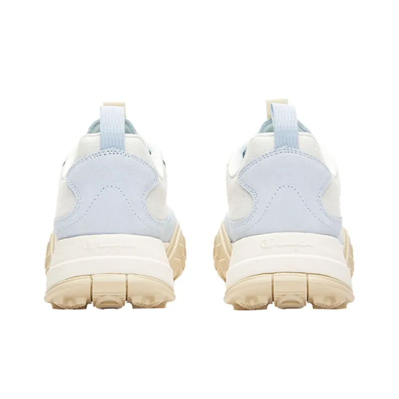 Champion Anti Slip Wear Resistant Low Top Running Shoes Women's White Ballet Blue-3