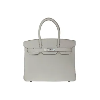 HERMES Birkin Togo Calfskin Birkin Bag Handbags Women's 80 Gris Perle Pearl Gray