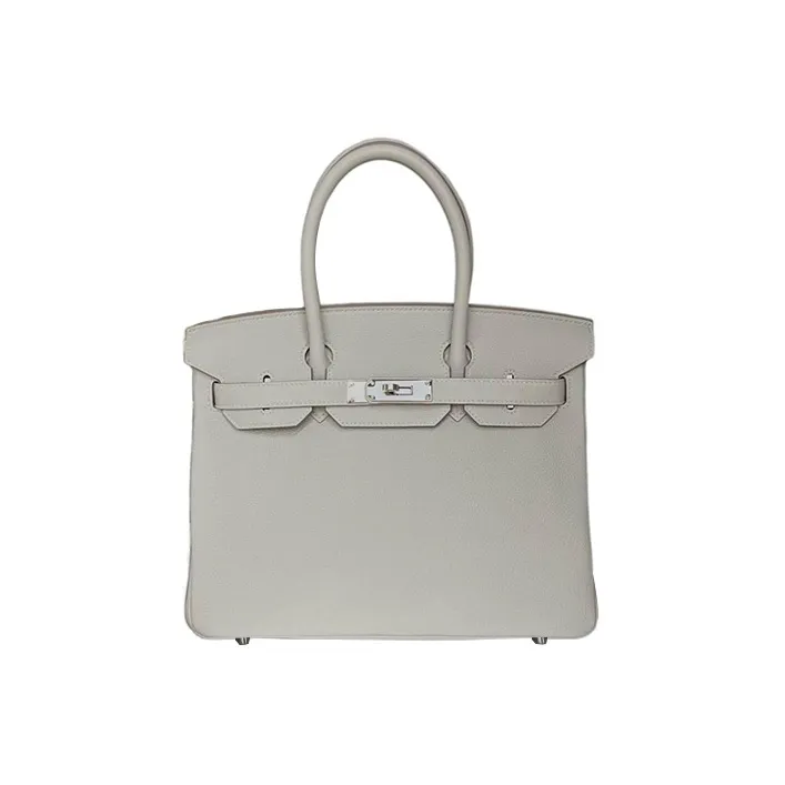 HERMES Birkin Togo Calfskin Birkin Bag Handbags Women's 80 Gris Perle Pearl Gray-0