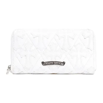 Chrome Hearts Lamb Leather Wallet Women's White