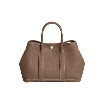 HERMES Garden Party Negonda Calfskin Garden Bag Handbag 30 Unisex 18 Etoupe Elephant Gray