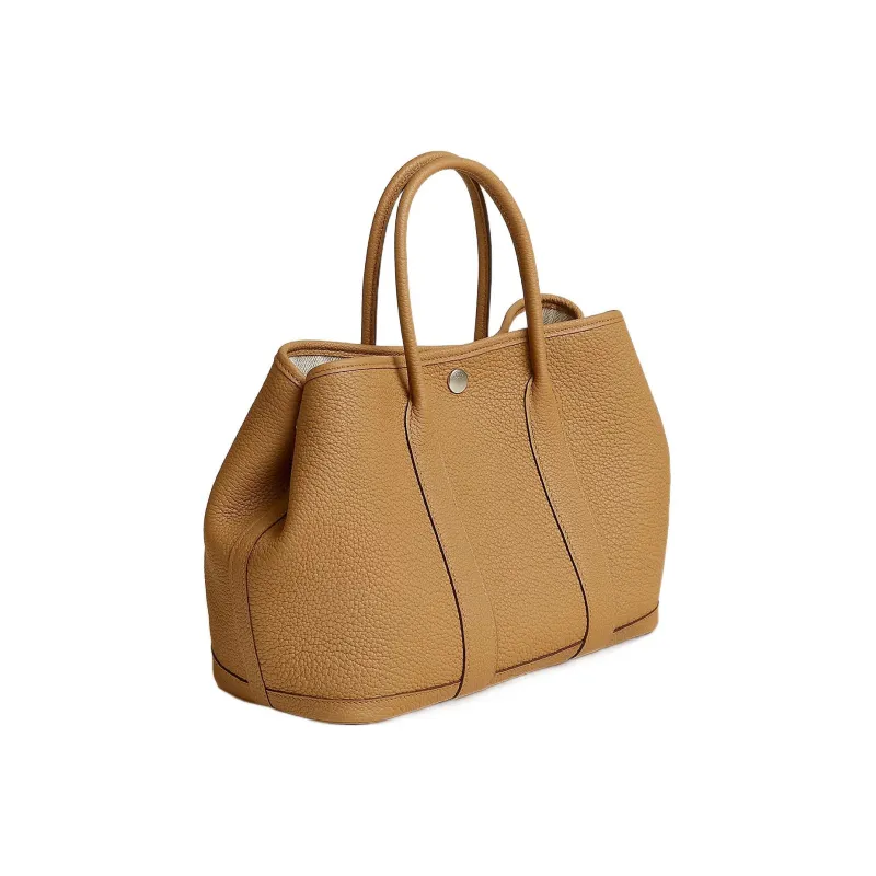 HERMES Garden Party Negonda Calfskin Garden Handbag Unisex 4B Biscuit Cookie-1