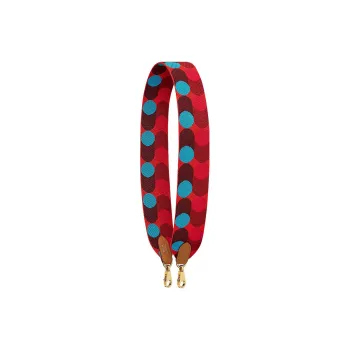 HERMES Sangle Flipperball Flipperball Canvas With Swift Calfskin Shoulder Straps Women's Heart Red/Frida Blue/Gold