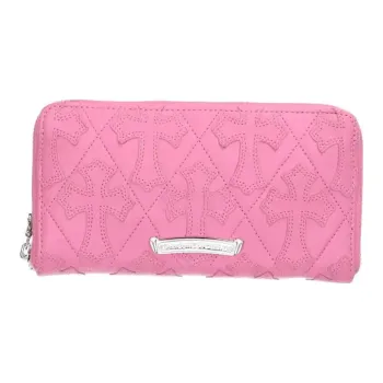 Chrome Hearts Leather Wallet Women's Pink