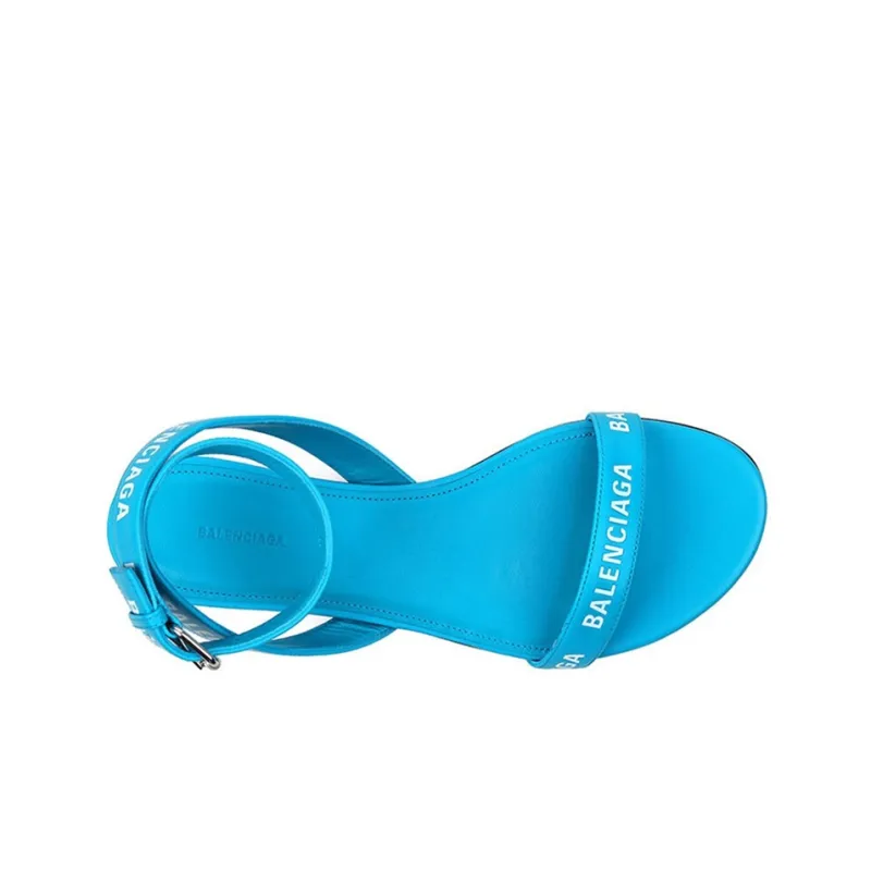 Balenciaga Leather Sandals 'Blue' Women's-3