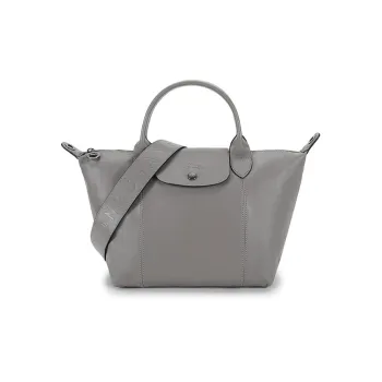 LONGCHAMP Le Pliage Cuir Sheepskin Crossbody Handbags Small Size Women's Dove Color