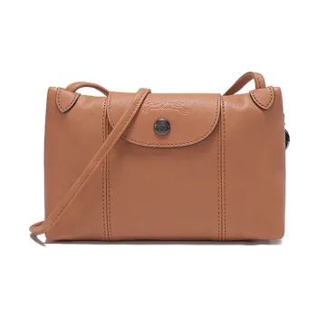 LONGCHAMP Le Pliage Cuir Sheepskin Shoulder Bag Crossbody Bag Small Size Women's Hazelnut Umber