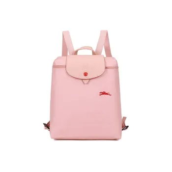 LONGCHAMP Le Pliage Club Cow Leather Backpack Medium Size Women's Pink