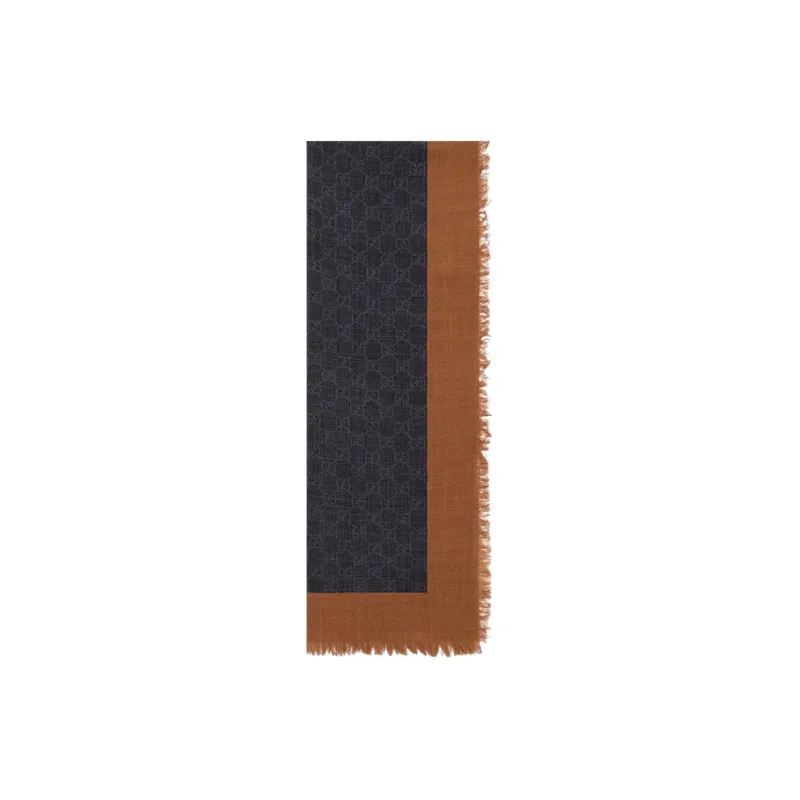 GUCCI Gg Motif Embroidered Striped Scarf-1