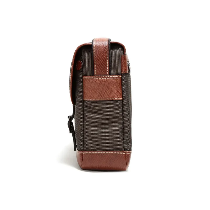 LONGCHAMP Boxford Leather, Textile Hobo Bag, Crossbody Bag, Shoulder Bag Men's Brown-2