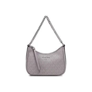 MICHAEL KORS Jet Set Charm Canvas Crescent Bag Shoulder Bag Women's Pearl Gray