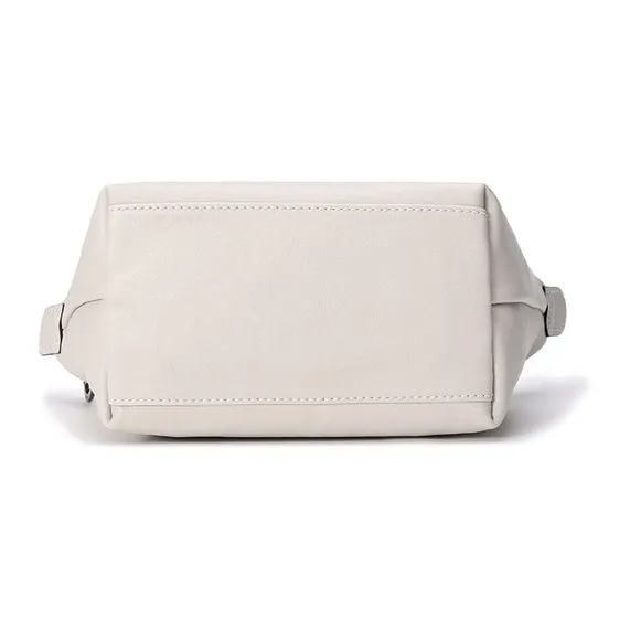 LONGCHAMP Le Pliage Cuir Sheepskin Dumpling Bag, Crossbody Handbag Mini Women's Ivory White-4