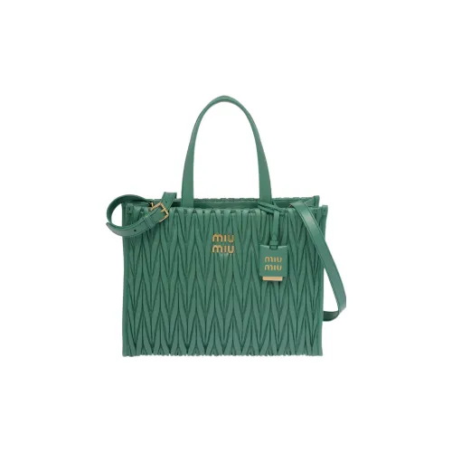MIU MIU Matelassé Sheepskin Tote Bag Shopping Bag Shoulder Bag Crossbody Bag Handbag Women's Dan Shen Green