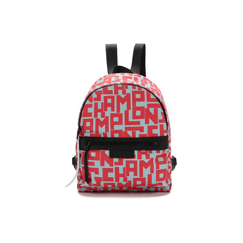 LONGCHAMP Le Pliage Fabric Backpack Small Size Women's Light Blue Red-0