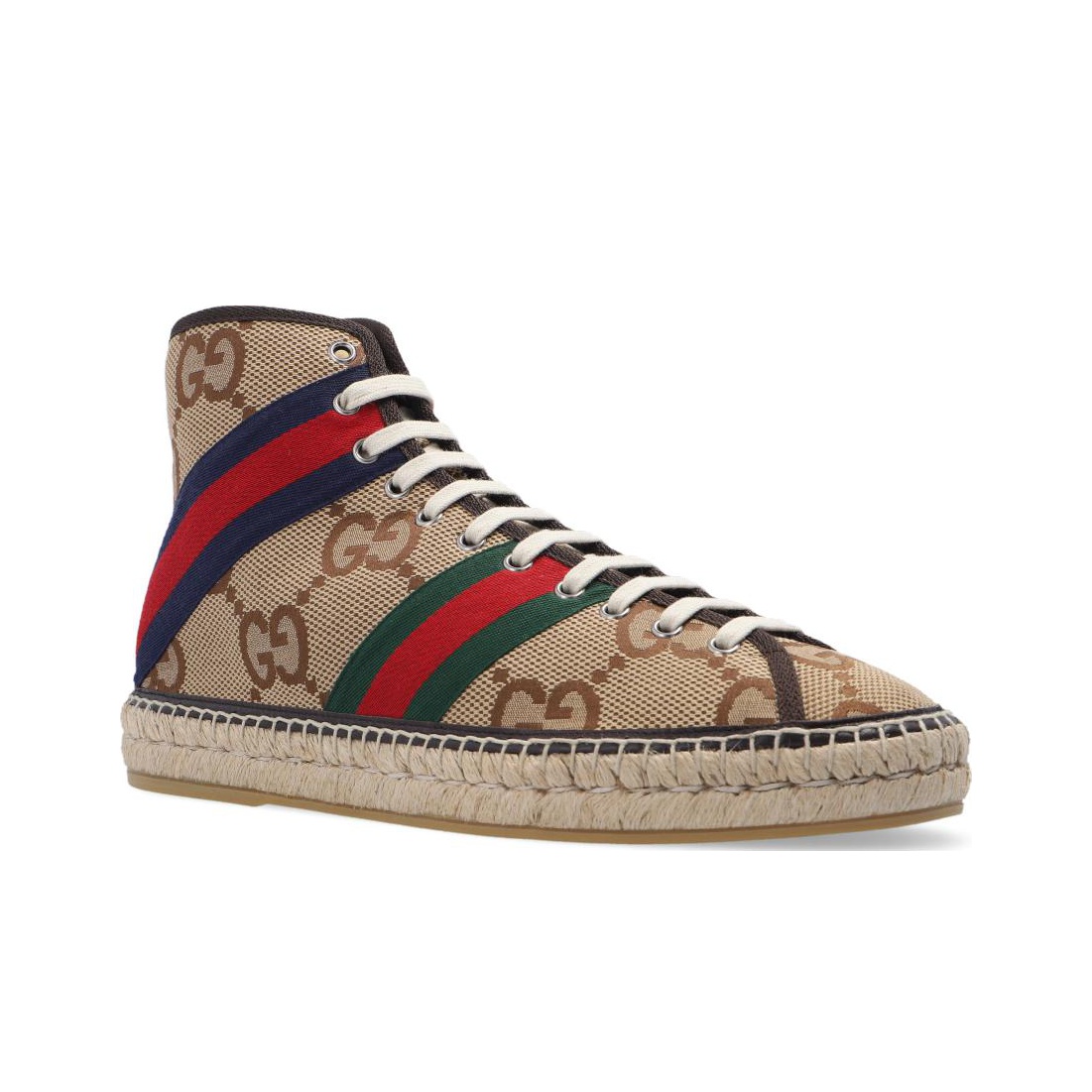 GUCCI Espadrilles Men High Top Beige Cheap Rcj Jordan Outlet