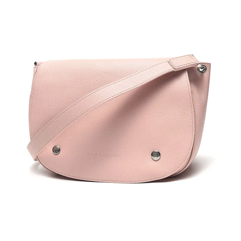 LONGCHAMP Le Foulonné Cow Leather Shoulder Bag Crossbody Bag Women's Soft Pink-1