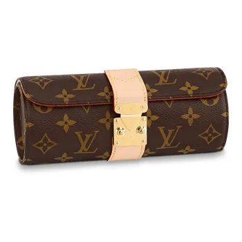 LOUIS VUITTON Leather Jewelry Box Storage Boxes Women's Brown