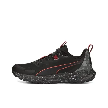 PUMA Twitch Runner Trail Cushioning Anti-Slip And Wear-Resistant Low-Top Running Shoes Unisex Black Red