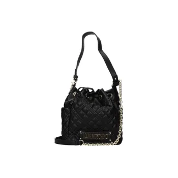 LOVE MOSCHINO Polyurethane PU Bucket Bag Portable Crossbody Bag Shoulder Bag Small Size Women's Black