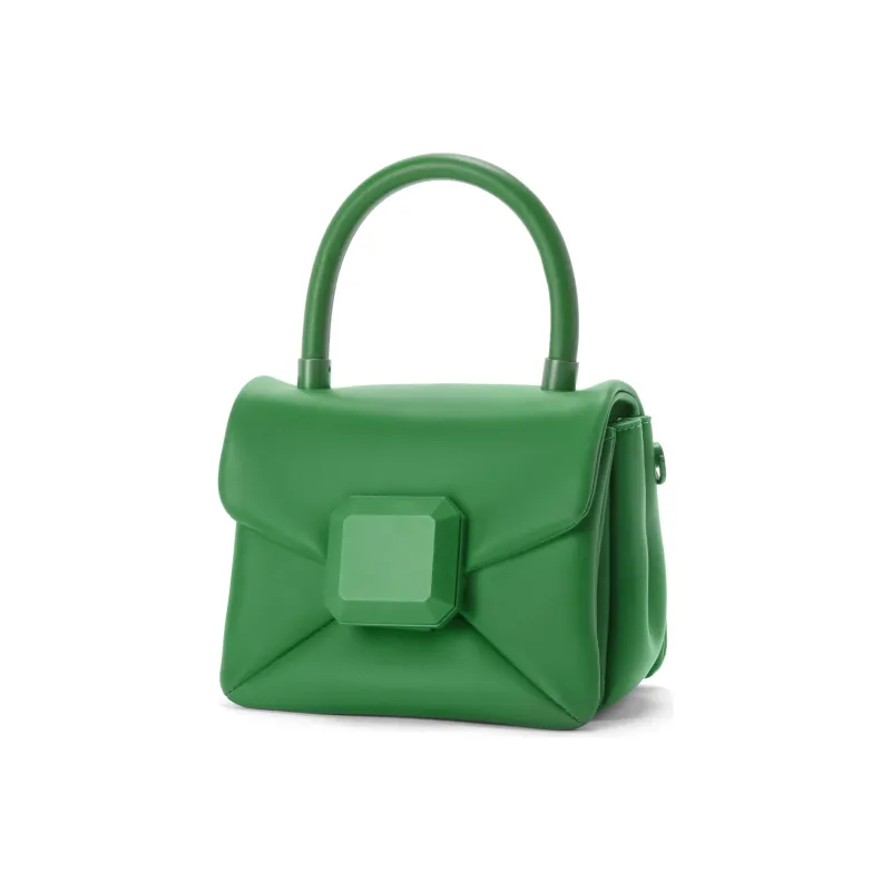 CHARLES&KEITH Polyurethane Portable One Shoulder Small Square Bag Medium Size Women's White/Light Pink/Green-7