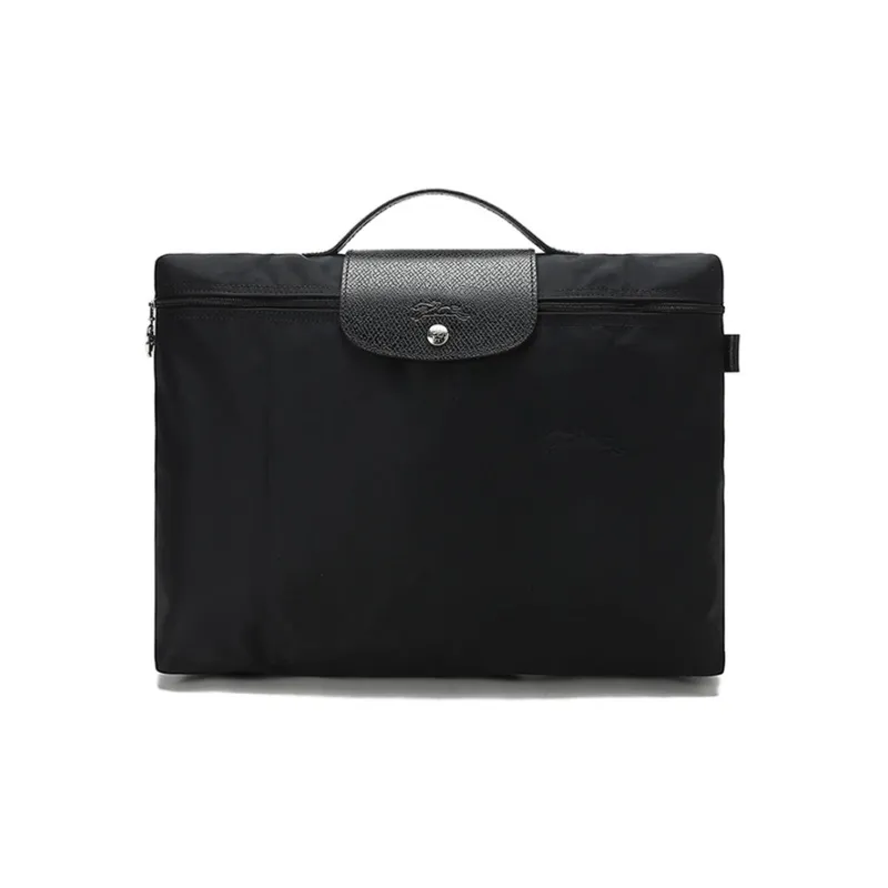 LONGCHAMP Le Pliage Green Canvas Handbag, Laptop Bag, Briefcase Women's Black-0