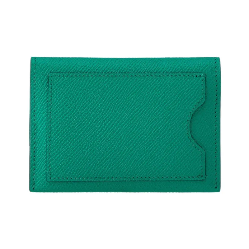 FERRAGAMO Vara Hammered Texture Calfskin Wallet Women's Green-2