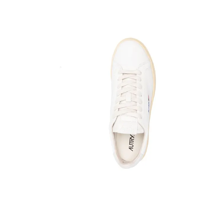 AUTRY Dallas Low Goatskin And Nubuck Leather 'White'-2
