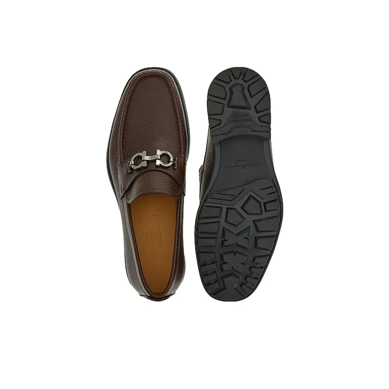 FERRAGAMO Gancini Casual Shoes Men's Brown-4