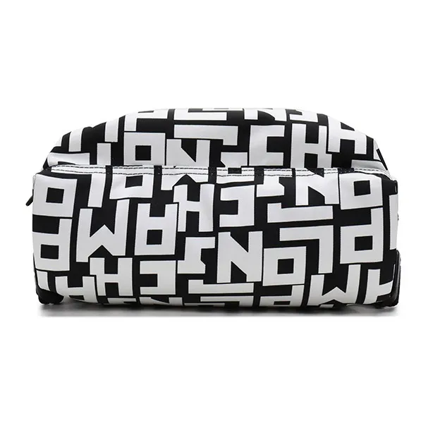 LONGCHAMP Le Pliage LGP Canvas Fabric Backpack Small Size Women's Black White-4
