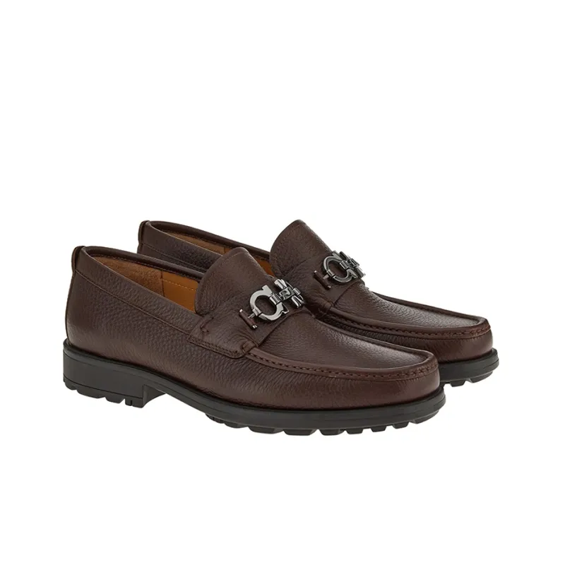 FERRAGAMO Gancini Casual Shoes Men's Brown-1