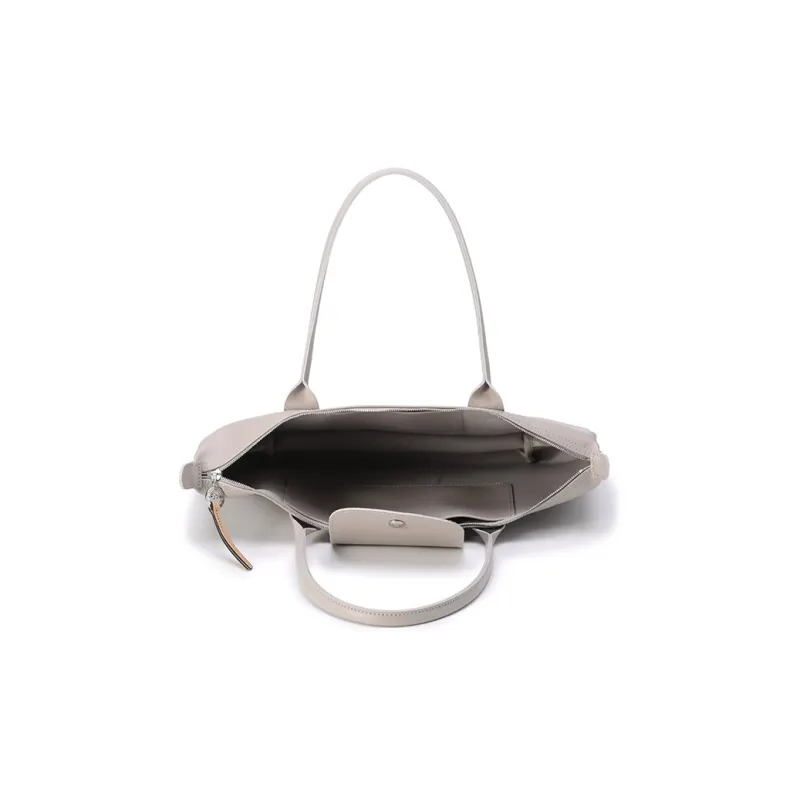 LONGCHAMP Le Pliage City Coated Canvas Dumpling Bag Handbag, Shoulder Bag Women's Sandy Tea Gray-5