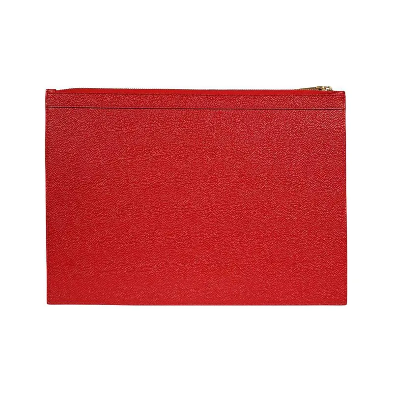 THOM BROWNE· Calfskin Briefcase Clutch Medium Size Men's Red-1