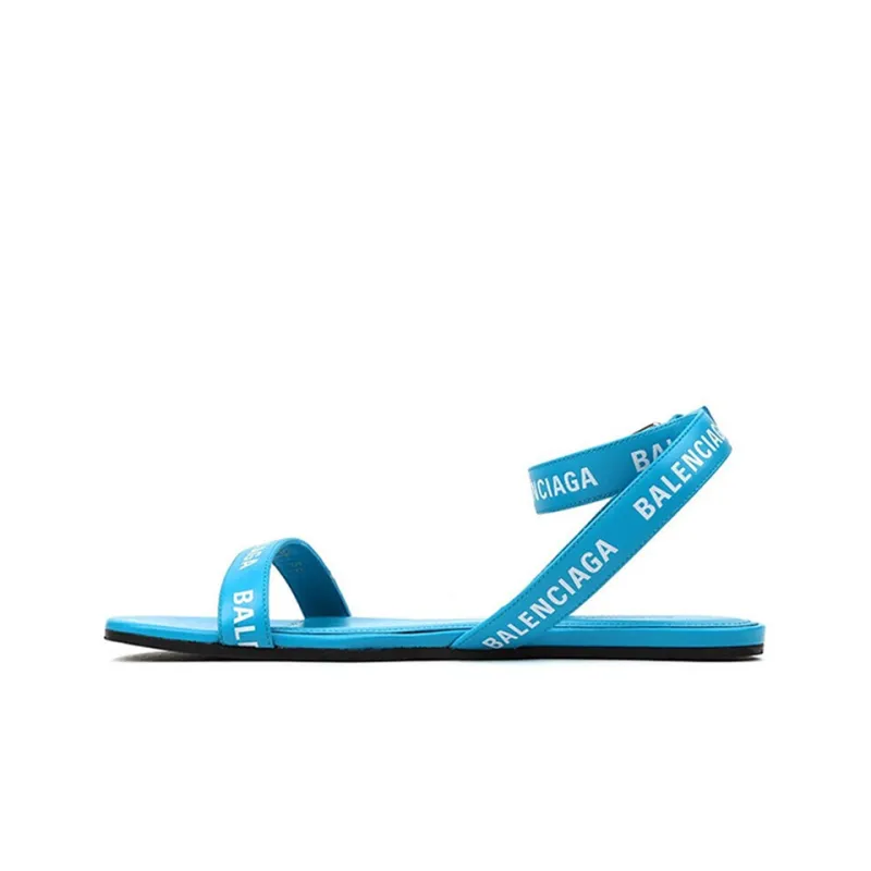 Balenciaga Leather Sandals 'Blue' Women's-0