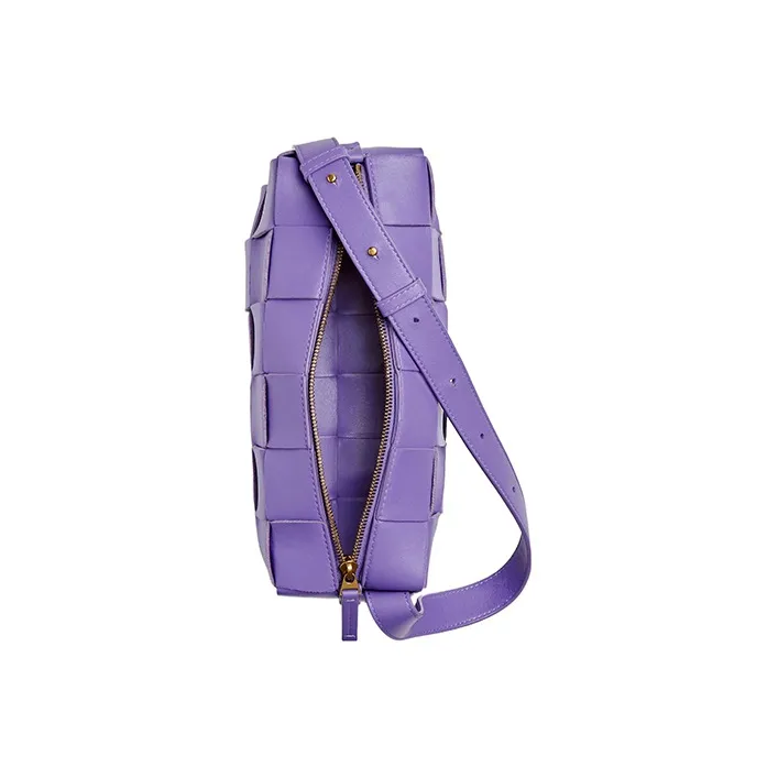 Bottega Veneta CASSETTE Lambskin Underarm Handbag, Shoulder Bag Women's Purple-3
