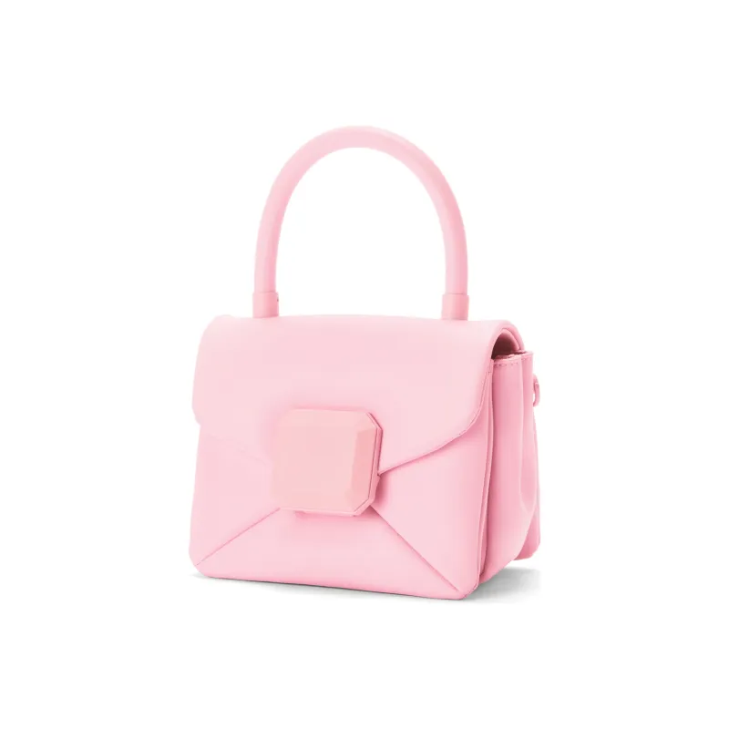 CHARLES&KEITH Polyurethane Portable One Shoulder Small Square Bag Medium Size Women's White/Light Pink/Green-1